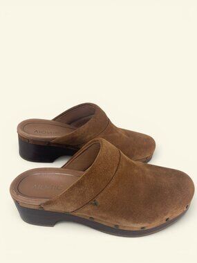 Vionic Kacie Suede Clog‎ Mules Women's Tan Brown Studded Slip On Size 9 Scandi